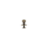 12mm, Antique Brass, Flat Top Collar Button Stud with Screw, Solid Brass