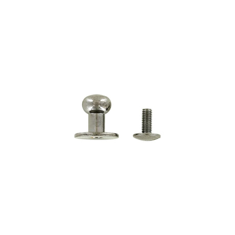 12mm, Gunmetal, Flat Top Collar Button Stud with Screw, Solid Brass