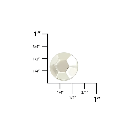 15mm Nickel, Hexigon Stud With Screw, Zinc Alloy -PK5