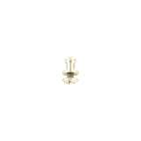 7mm, Nickel, Small Collar Button Stud with Screw, Solid Brass - PK5