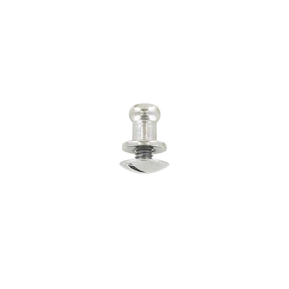 7mm, Gunmetal, Small Collar Button Stud with Screw, Solid Brass - PK5