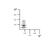 7mm, Gunmetal, Small Collar Button Stud with Screw, Solid Brass - PK5