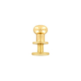 10mm Brass, Press Stud Collar Button, Solid Brass - PK5