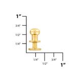 10mm Brass, Press Stud Collar Button, Solid Brass - PK5