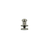 9mm, Gunmetal, Round Top Collar Button Stud with Screw, Solid Brass
