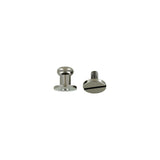 9mm, Gunmetal, Round Top Collar Button Stud with Screw, Solid Brass