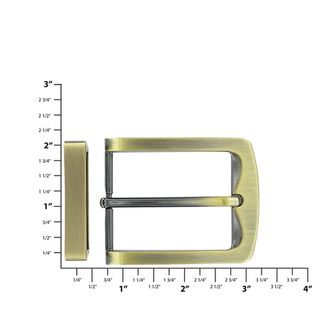 1 1/2" Antique Brass, Slim Modern Buckle Set, Zinc Alloy