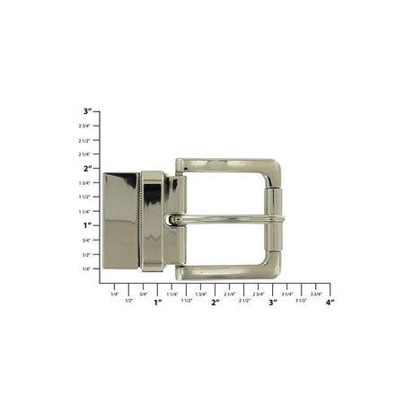 1 1/2" Shiny Nickel, Twist Reverse Buckle, Zinc Alloy
