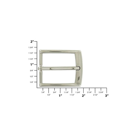1 1/4" Nickel, Heel Bar Buckle, Zinc Alloy