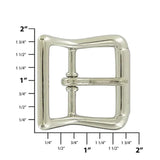 1 1/4" Nickel, Imitation Roller Center Bar Buckle, Zinc Alloy