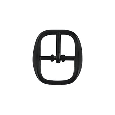 1/2" Black, Rounded Center Bar Buckle, Zinc Alloy