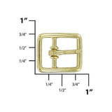 1/2" Brass, Center Bar Buckle, Zinc Alloy