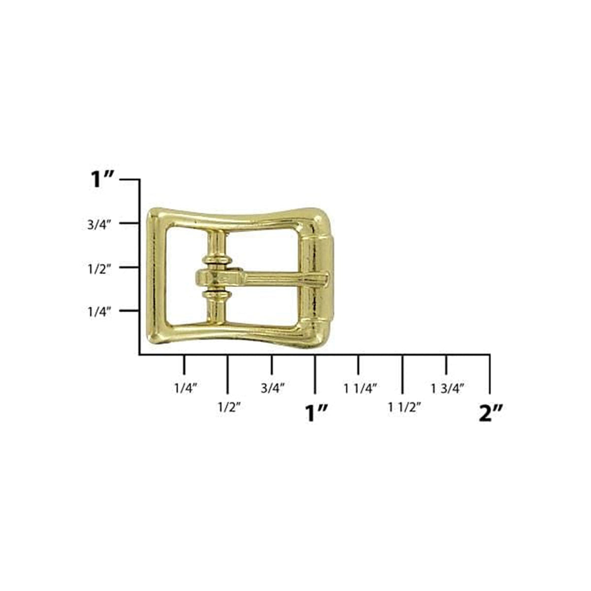 1/2" Brass, Imitation Roller Center Bar Buckle, Zinc Alloy