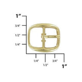 1/2" Gold, Center Bar Buckle, Zinc Alloy