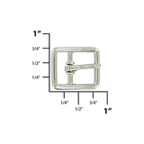 1/2" Nickel, 19x22mm Center Bar Buckle, Zinc Alloy