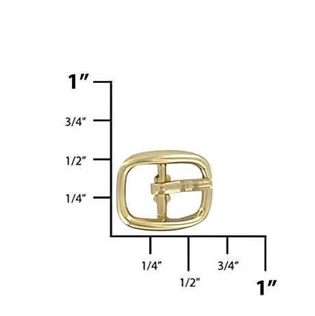 1/4" Gold, Center Bar Buckle, Zinc Alloy