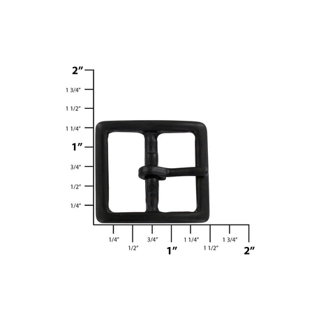 1" Black, Sam Browne Center Bar Buckle, Solid Brass