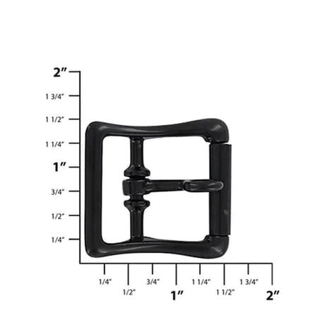 1" Black, Locking Tongue Center Bar Roller Buckle, Zinc Alloy