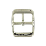 1" Nickel, 1.3"x1.6" Center Bar Buckle, Solid Brass