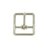 1" Nickel, Center Bar Buckle, Zinc Alloy
