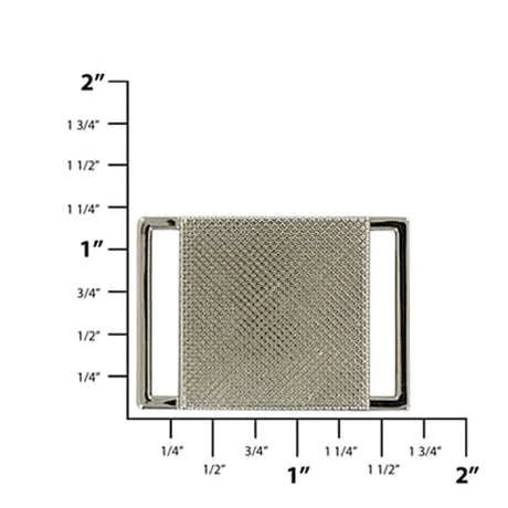1" Shiny Nickel, Center Push Release Buckle, Zinc Alloy