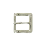 1" Shiny Nickel, Heel Bar Buckle, Zinc Alloy