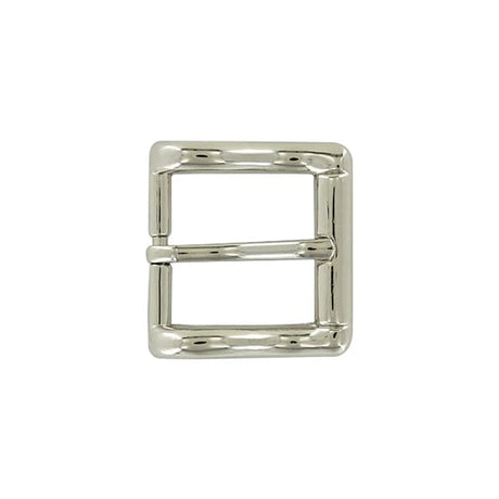 1" Shiny Nickel, Heel Bar Buckle, Zinc Alloy