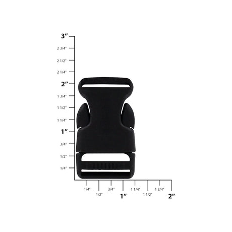 1" Black, Side Squeeze Buckle, Plastic