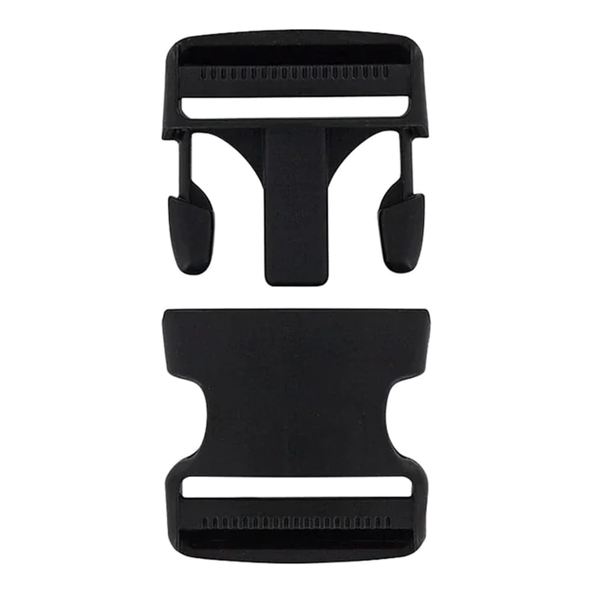 2" Black, Dual Adjustable Side Squeeze Buckle, Plastic