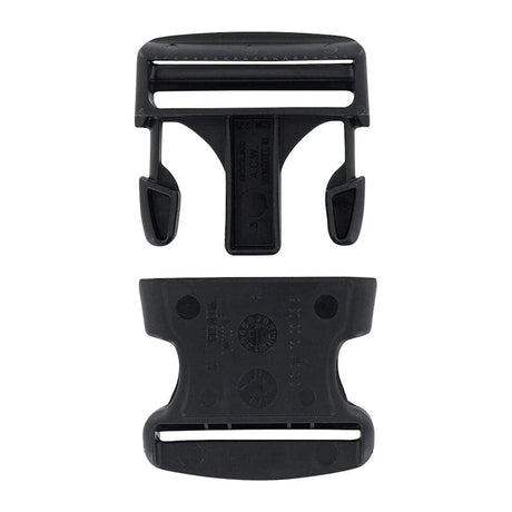 2" Black, Single Adjustable Side Squeeze Buckle, Plastic