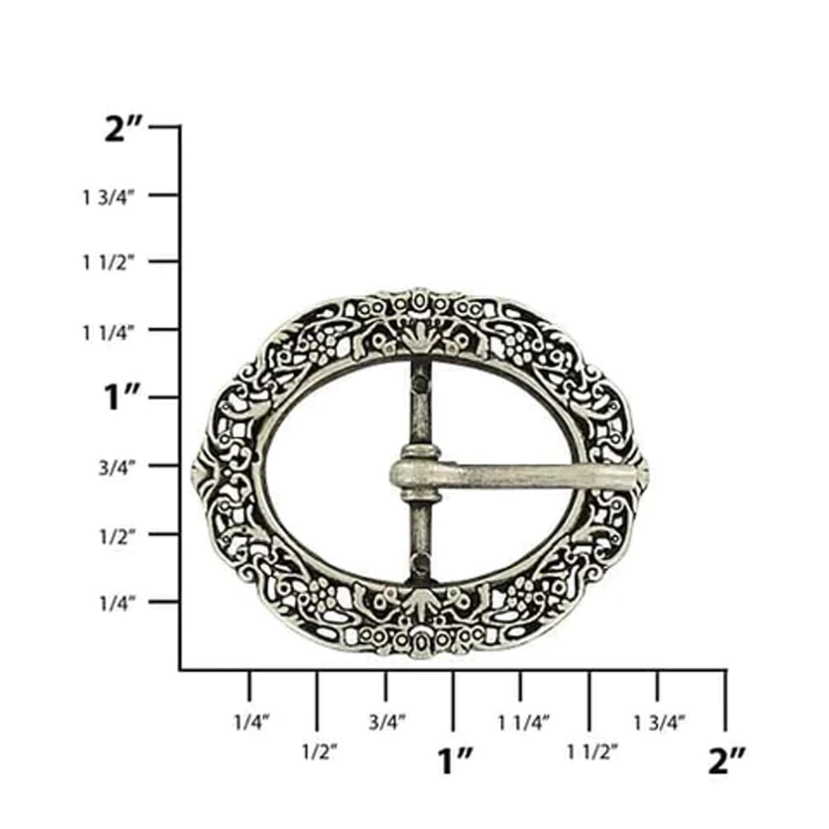 3/4" Antique Nickel, Artisan Center Bar Buckle, Zinc Alloy