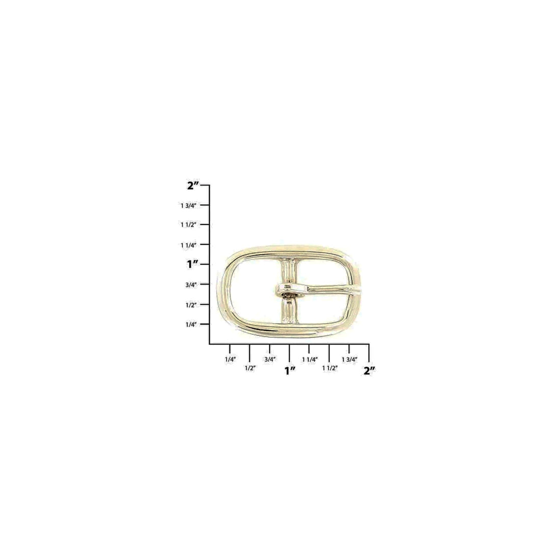 3/4" Nickel, 29x46mm Center Bar Buckle, Solid Brass