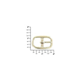 3/4" Nickel, 29x46mm Center Bar Buckle, Solid Brass
