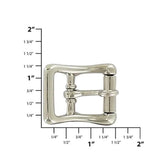 3/4" Nickel, Locking Tongue Center Bar Roller Buckle, Zinc Alloy