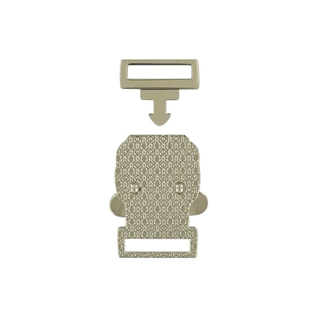 3/4" Shiny Nickel, Clasp Buckle, Zinc Alloy