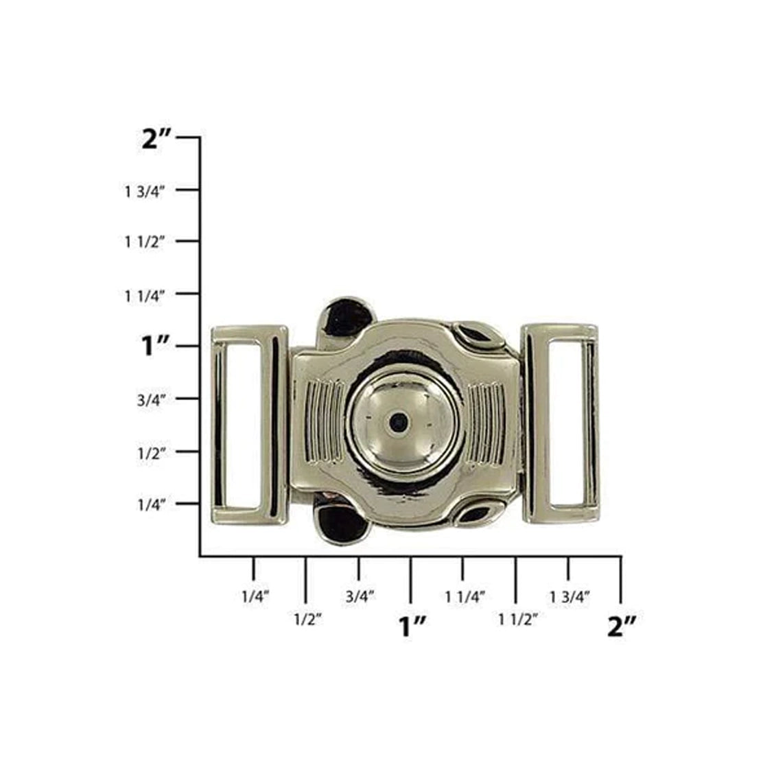 3/4" Shiny Nickel, Clasp Buckle, Zinc Alloy