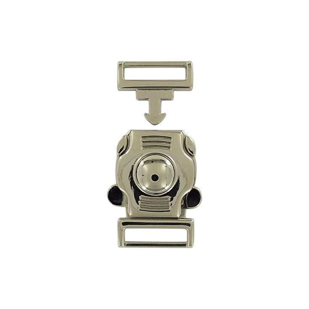 3/4" Shiny Nickel, Clasp Buckle, Zinc Alloy