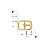 3/8" Gold, 13x20mm Center Bar Buckle, Zinc Alloy