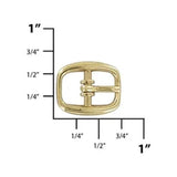 3/8" Gold, 15x18mm Center Bar Buckle, Zinc Alloy