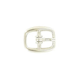 3/8" Shiny Nickel, Center Bar Buckle, Zinc Alloy