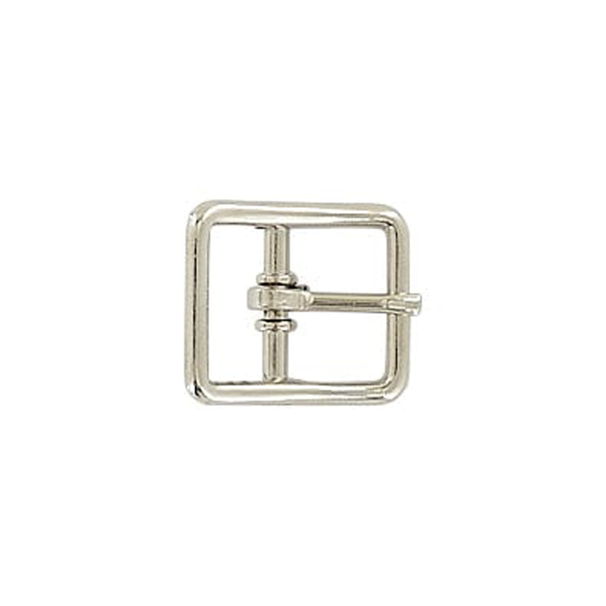 5/8" Nickel, 21x27mm Center Bar Buckle, Zinc Alloy