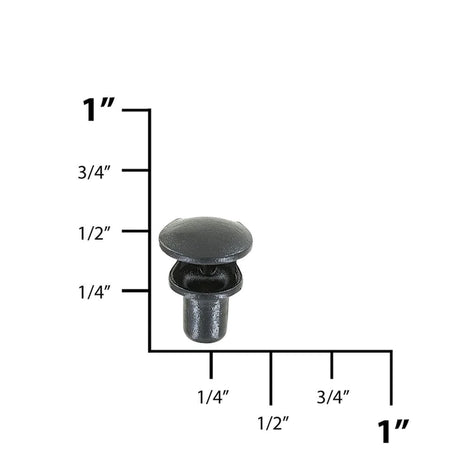 3/8" Shiny Black, Boot Lace Eyelet Hook, Steel