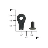 1/4" Black, Boot Hook with Rivet, Steel