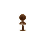 11mm Antique Brass, Double Cap Domed Rivet, Steel - 12 pk