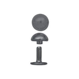 11mm Nickel, 10mm Double Cap Domed Rivet, Steel, 12-pack