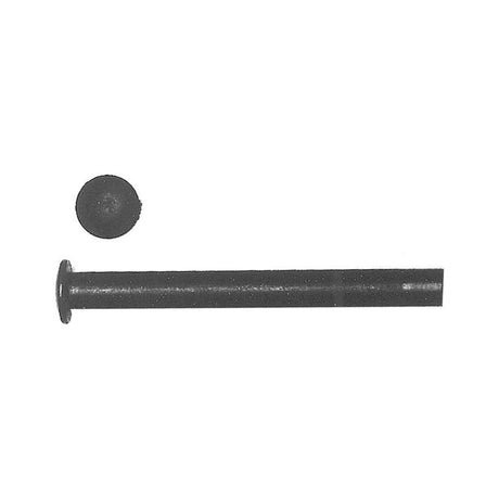 2" Black, Tubular Rivet, Steel - 12 pk