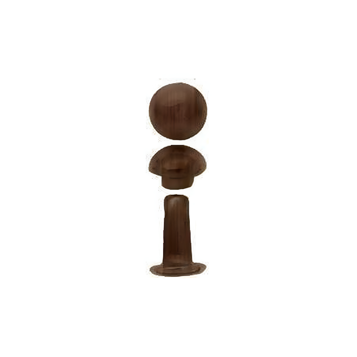 6mm Antique Brass, Double Cap Domed Rivet, Steel - 12 pk
