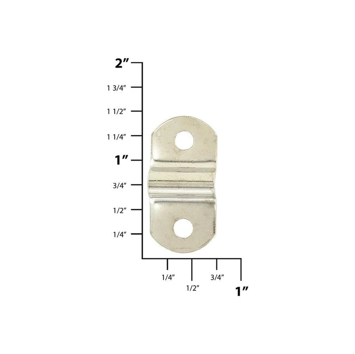 1 1/4" Nickel, D-Ring Mounting Bracket Short Profile, Steel