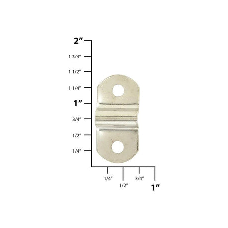 1 1/4" Nickel, D-Ring Mounting Bracket Short Profile, Steel