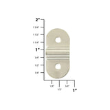 1 1/4" Nickel, D-Ring Mounting Bracket Standard Profile, Steel